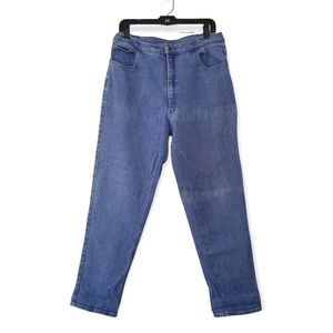 Vintage Medium-Wash Straight Denim Button & Zipper Mom Jeans